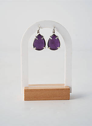 Boucles d’oreilles ornement pierre violet NATURE BIJOUX femme