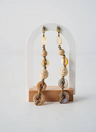 Boucles d’oreilles matériaux plaqué or beige NATURE BIJOUX femme