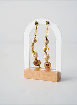 Boucles d’oreilles matériaux plaqué or beige NATURE BIJOUX femme