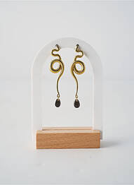 Boucles d’oreilles ornement pierre noir ORITAO femme
