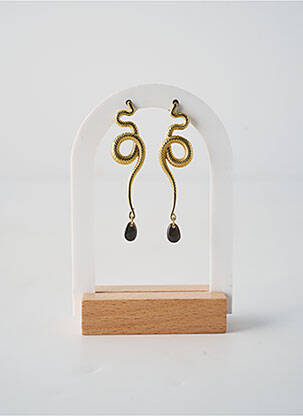 Boucles d’oreilles ornement pierre noir ORITAO femme