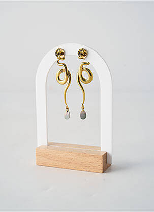 Boucles d’oreilles ornement pierre noir ORITAO femme