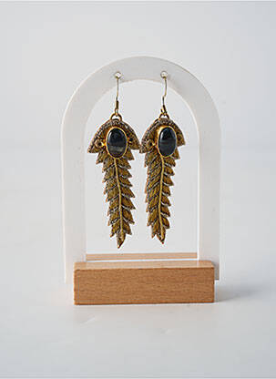 Boucles d’oreilles matériaux argent noir NAHUA femme