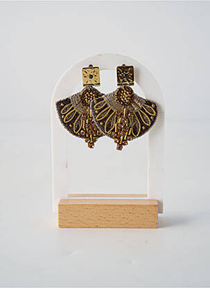 Boucles d’oreilles fermeture bouton poussoir or NAHUA femme