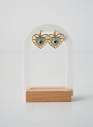 Boucles d’oreilles fermeture fermoir clips bleu NATURE BIJOUX femme