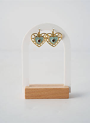 Boucles d’oreilles fermeture fermoir clips bleu NATURE BIJOUX femme