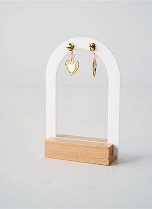 Boucles d’oreilles fermeture bouton poussoir bleu FRANCK HERVAL femme