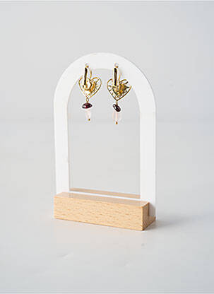 Boucles d’oreilles fermeture bouton poussoir bleu FRANCK HERVAL femme