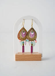 Boucles d’oreilles matériaux plaqué or violet FRANCK HERVAL femme