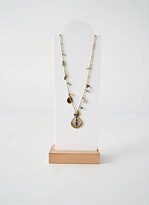 Collier matériaux plaqué or bleu FRANCK HERVAL femme