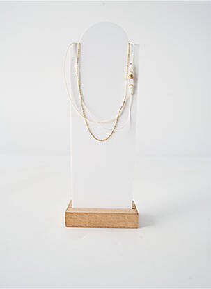 Collier matériaux plaqué or blanc BY GARANCE femme