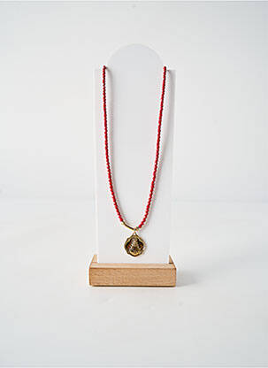 Collier matériaux plaqué or rouge BY GARANCE femme