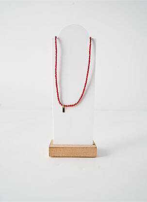 Collier matériaux plaqué or rouge BY GARANCE femme