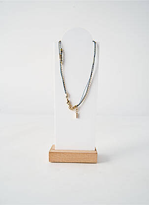 Collier matériaux plaqué or bleu BY GARANCE femme