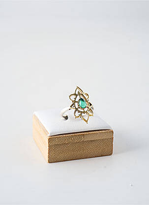 Bague matériaux plaqué argent vert CANYON femme