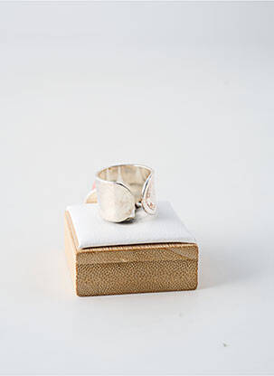 Bague matériaux plaqué argent rose SECRET DE CUIR femme
