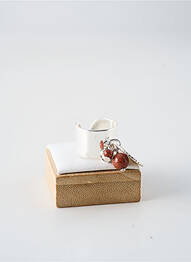 Bague ornement breloque / pampille marron SECRET DE CUIR femme