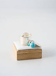 Bague ornement breloque / pampille bleu SECRET DE CUIR femme