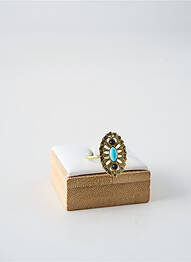 Bague matériaux plaqué or bleu FRANCK HERVAL femme