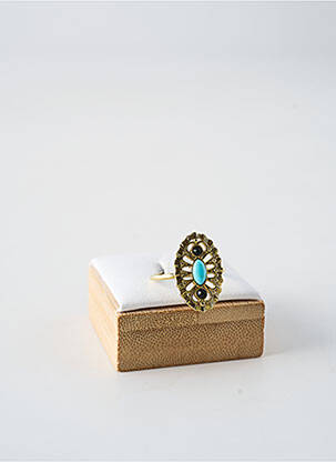 Bague matériaux plaqué or bleu FRANCK HERVAL femme