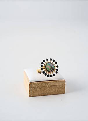 Bague ornement breloque / pampille noir FRANCK HERVAL femme