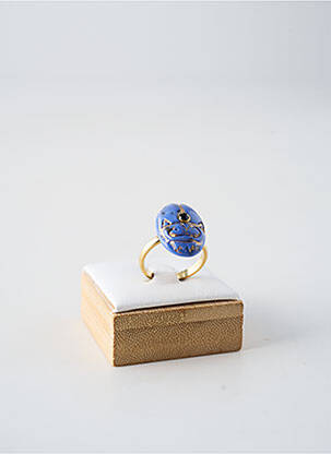 Bague matériaux plaqué or bleu FRANCK HERVAL femme