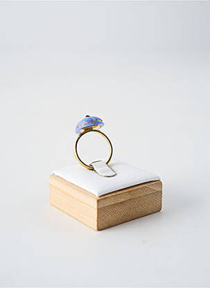 Bague matériaux plaqué or bleu FRANCK HERVAL femme