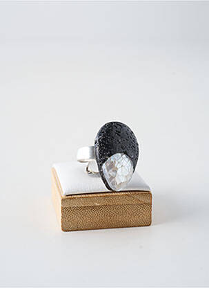Bague matériaux plaqué argent noir NATURE BIJOUX femme
