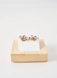 Boucles d’oreilles ornement pierre rose FRANCK HERVAL femme