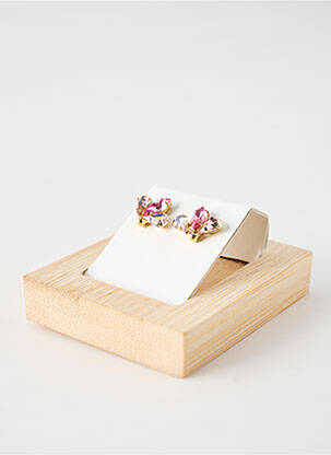 Boucles d’oreilles ornement pierre rose FRANCK HERVAL femme