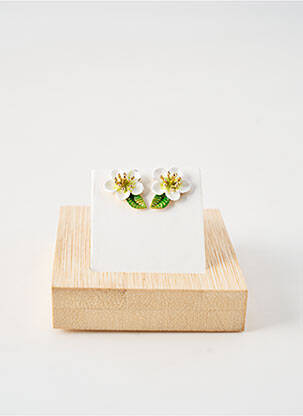 Boucles d’oreilles matériaux plaqué or blanc FRANCK HERVAL femme