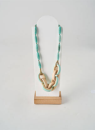 Collier matériaux plaqué or bleu NATURE femme