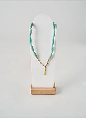 Collier matériaux plaqué or bleu NATURE femme