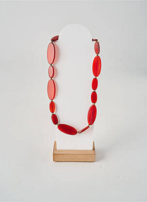 Collier matériaux plaqué or rouge NATURE femme