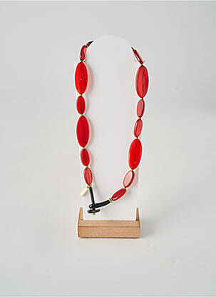 Collier matériaux plaqué or rouge NATURE femme