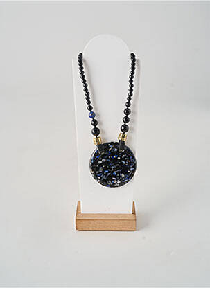 Collier matériaux plaqué or noir NATURE femme