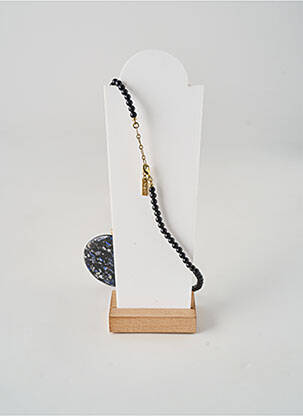 Collier matériaux plaqué or noir NATURE femme