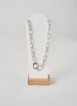 Collier argent SECRET DE CUIR femme