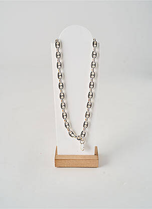 Sautoir argent SECRET DE CUIR femme