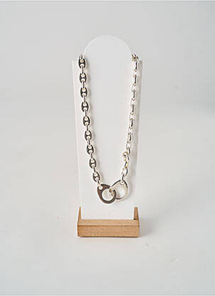 Sautoir argent SECRET DE CUIR femme