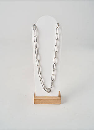Sautoir argent SECRET DE CUIR femme