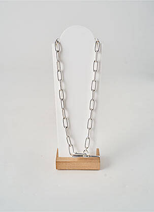 Sautoir argent SECRET DE CUIR femme