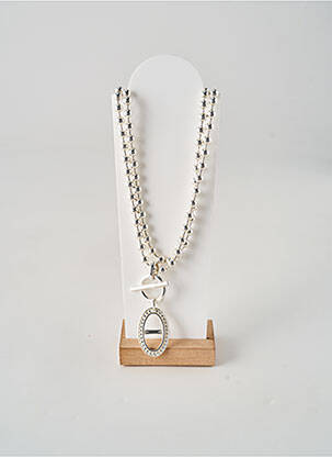Collier fermeture fermoir en t argent SECRET DE CUIR femme