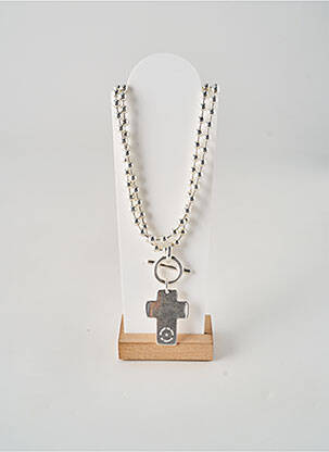 Collier fermeture fermoir en t argent SECRET DE CUIR femme