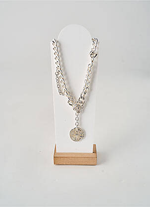 Collier fermeture fermoir mousqueton argent SECRET DE CUIR femme