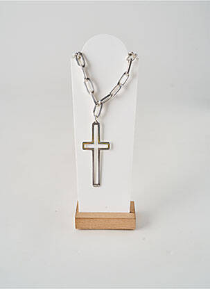 Collier fermeture fermoir mousqueton argent SECRET DE CUIR femme