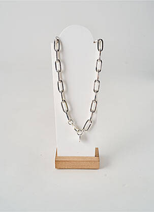 Collier fermeture fermoir mousqueton argent SECRET DE CUIR femme