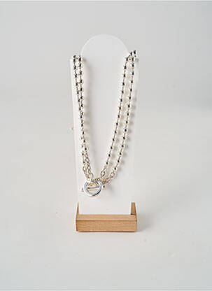 Collier fermeture fermoir en t argent SECRET DE CUIR femme