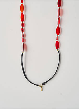 Collier matériaux plaqué or rouge NATURE femme