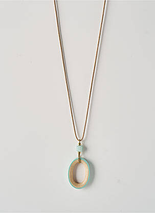 Collier ornement elément bois bleu NATURE femme